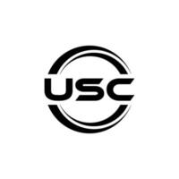 USC letter logo design in illustration. Vector logo, calligraphy designs for logo, Poster, Invitation, etc.