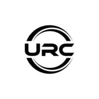 URC letter logo design in illustration. Vector logo, calligraphy designs for logo, Poster, Invitation, etc.