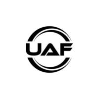 UAF letter logo design in illustration. Vector logo, calligraphy designs for logo, Poster, Invitation, etc.