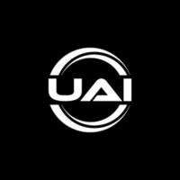 UAI letter logo design in illustration. Vector logo, calligraphy designs for logo, Poster, Invitation, etc.