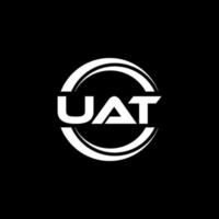 UAT letter logo design in illustration. Vector logo, calligraphy designs for logo, Poster, Invitation, etc.