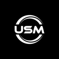 USM letter logo design in illustration. Vector logo, calligraphy designs for logo, Poster, Invitation, etc.