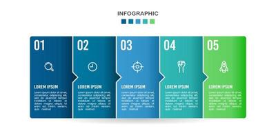 infografía negocio concepto con 5 5 opciones, pasos, o procesos. flujo de trabajo, disposición, diagrama, y anual informe. vector ilustración.