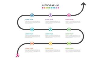 10 puntos cronograma infografía negocio éxito. vector ilustración.