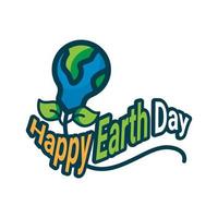 Happy earth day vector art illustration