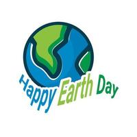 Happy earth day logo vector art illustration