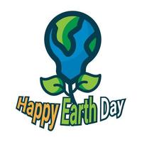 Happy earth day vector art illustration