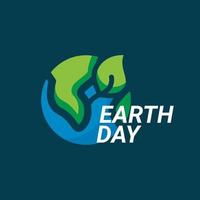 Happy earth day logo vector art illustration