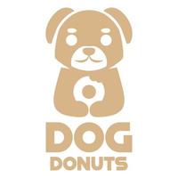 Modern mascot flat design simple minimalist cute dog donut logo icon design template vector with modern illustration concept style for cafe, bakery shop, restaurant, badge, emblem and label