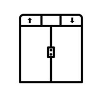 Elevator icon. Trendy modern flat linear vector elevator icon on white background from thin line hotel collection, editable outline stroke vector illustration