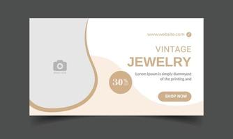 jewelry video youtube thumbnail social media and live stream jewelry collection product sale marketing promotion vector illustrator