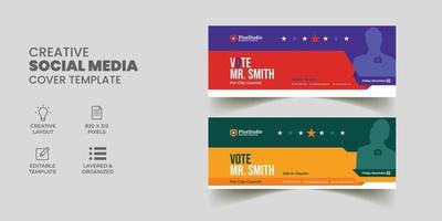 modern election facebook page cover and social media web banner promo ads banner vector illustrator