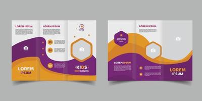 kids toys trifold brochure layout template design vector