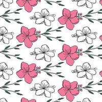Two-color vector floral pattern. Design for wallpaper, wrapping paper, background, fabric. Vector seamless pattern with decorative climbing flowers.