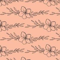 Two-color vector floral pattern. Design for wallpaper, wrapping paper, background, fabric. Vector seamless pattern with decorative climbing flowers.