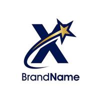 Initial X Star Logo vector
