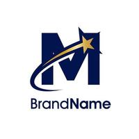 Initial M Star Logo vector