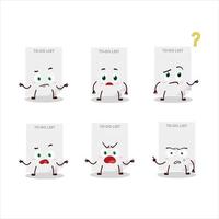 Cartoon character of to-do list paper with what expression vector