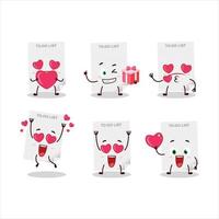 To-do list paper cartoon character with love cute emoticon vector