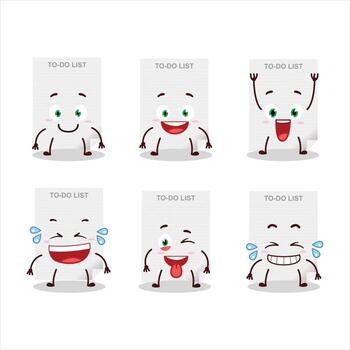 dibujos animados personaje de que hacer lista papel con sonrisa expresión vector
