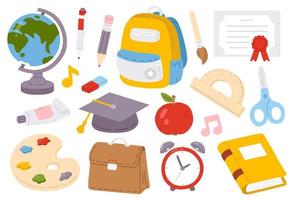 illustration set of doodle back to school icon elements vector