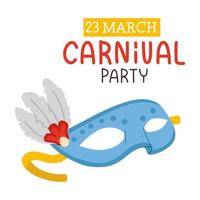 print  of colorful mask for carnival party vector