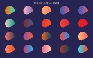 Mega set of vibrant colorful gradients color background vector