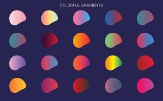 Mega set of vibrant colorful gradients color background vector