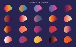 Mega set of vibrant colorful gradients color background vector