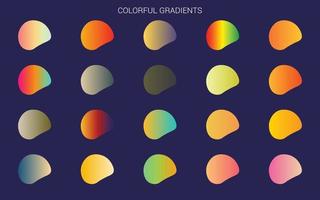 Mega set of vibrant colorful gradients color background vector