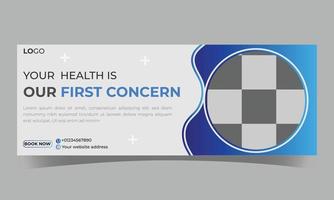 Medical healthcare timeline cover design template with gradient color vector