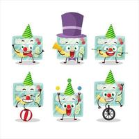 Cartoon character of lunch box with various circus shows vector