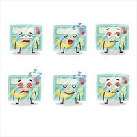 Cartoon character of lunch box with sleepy expression vector