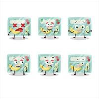 Lunch box cartoon character with nope expression vector