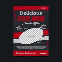 Free vector delicious food menu promotional flyer template