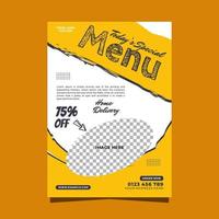 Free vector special menu promotional flyer template