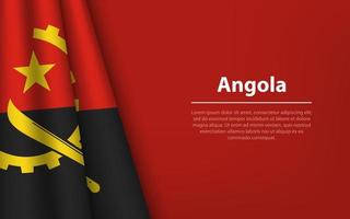 Wave flag of Angola with copyspace background. vector