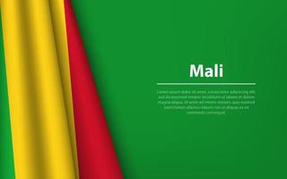 ola bandera de mali con copyspace antecedentes. vector