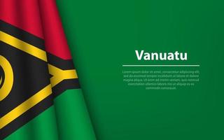 Wave flag of Vanuatu with copyspace background. vector