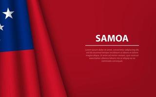 ola bandera de Samoa con copyspace antecedentes. vector