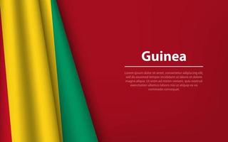 Wave flag of Guinea with copyspace background. vector