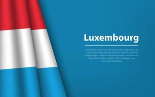 Wave flag of Luxembourg with copyspace background. vector