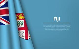 Wave flag of Fiji with copyspace background. vector