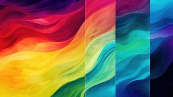 Abstract background with multicolored wavy lines photo
