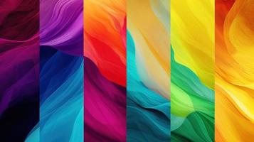 Abstract background with multicolored wavy lines photo