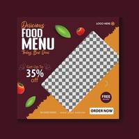 culinary food social media post template promotion for menu banner, Fast Food - Social Media Post Template Free Vector, special food menu social media post or square flyer template vector