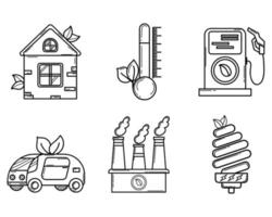 Eco icons set. Ecological icon. Green energy. Solar panels. Flat style. Green energy. Clean planet. vector