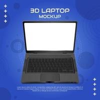 3D Black Laptop Mockup Concept vector