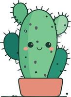 Vector green saguaro cactus sticker design element