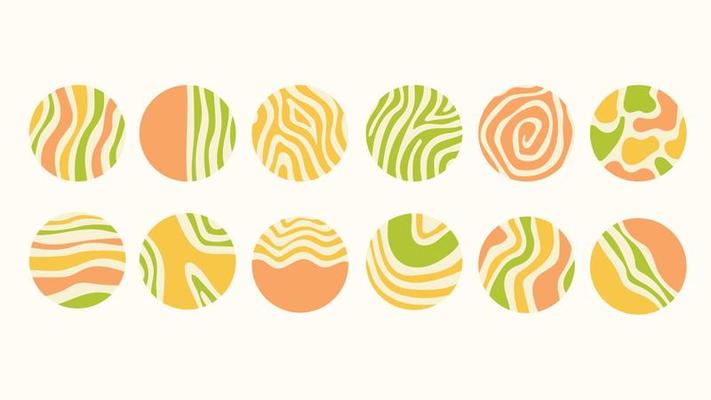 Big Set of round Abstract wavy backgrounds